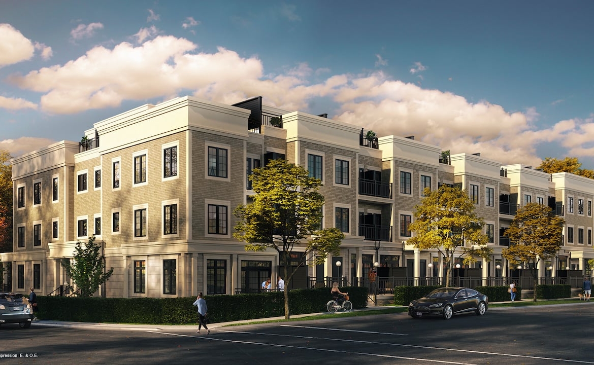 Rendering of Harbour Place Towns exterior street view