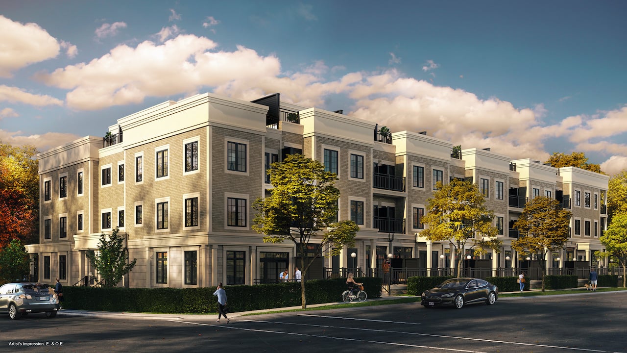 Rendering of Harbour Place Towns exterior street view