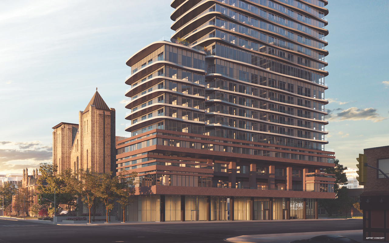 Rendering of Artistry Condos podium.