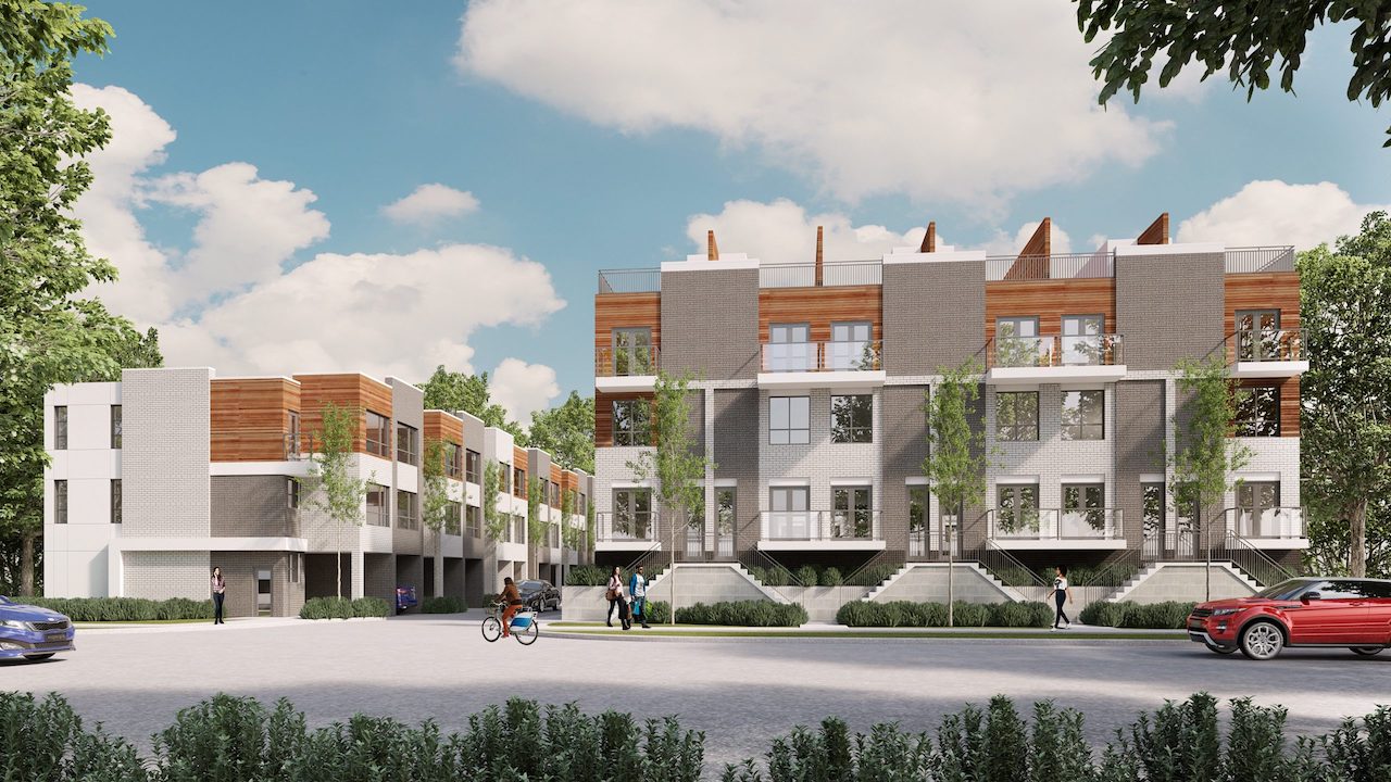 Rendering of Essa Towns exterior during the day.