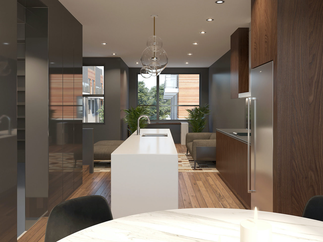 Rendering of Essa Towns interior kitchen.