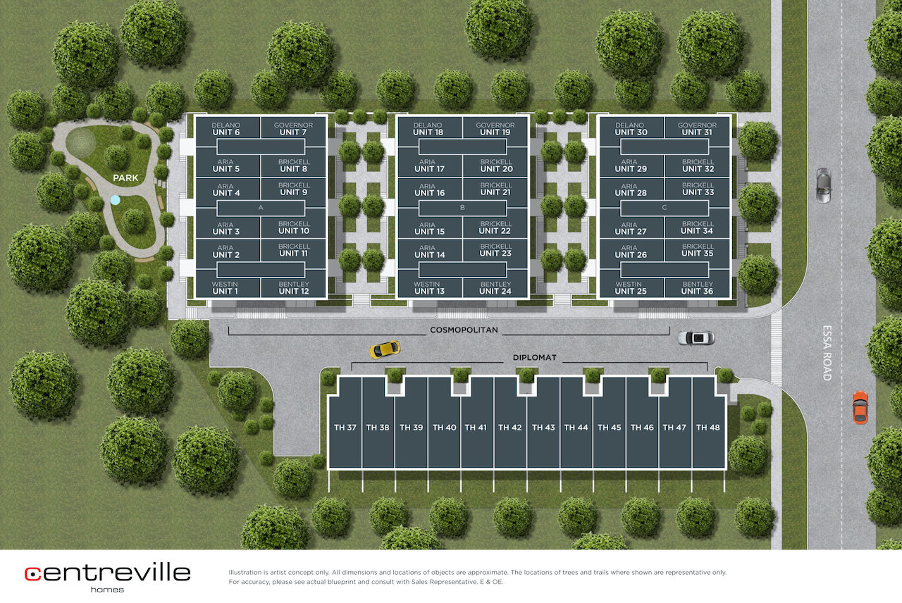 Rendering of Essa Towns site plan.
