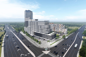 Rendering of 2475 Eglinton Avenue West Condos in Erin Mills, Mississauga.