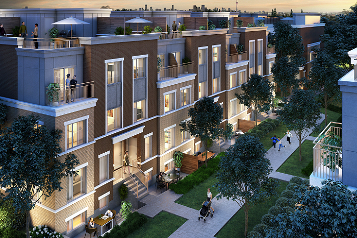 Rendering of Lake & Town in South Etobicoke.