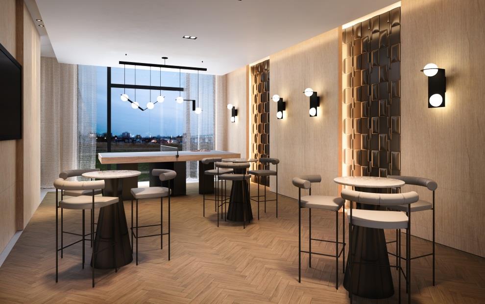 Rendering of MontVert Condos games room.