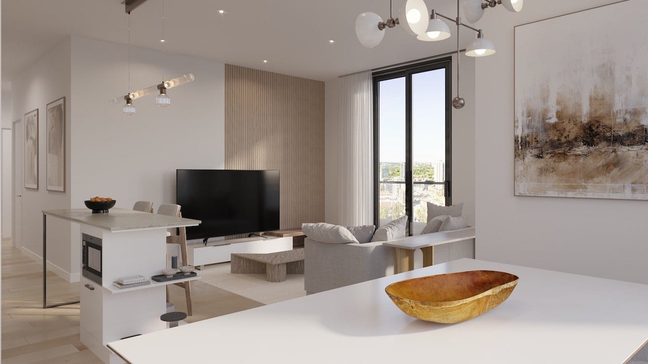 The Georgian Condos suite living room 1B