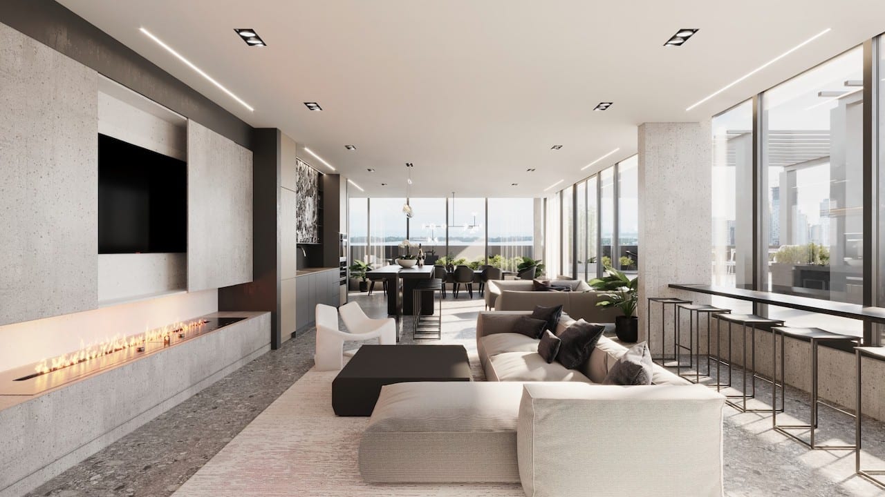 The Georgian Condos suite social lounge sofa
