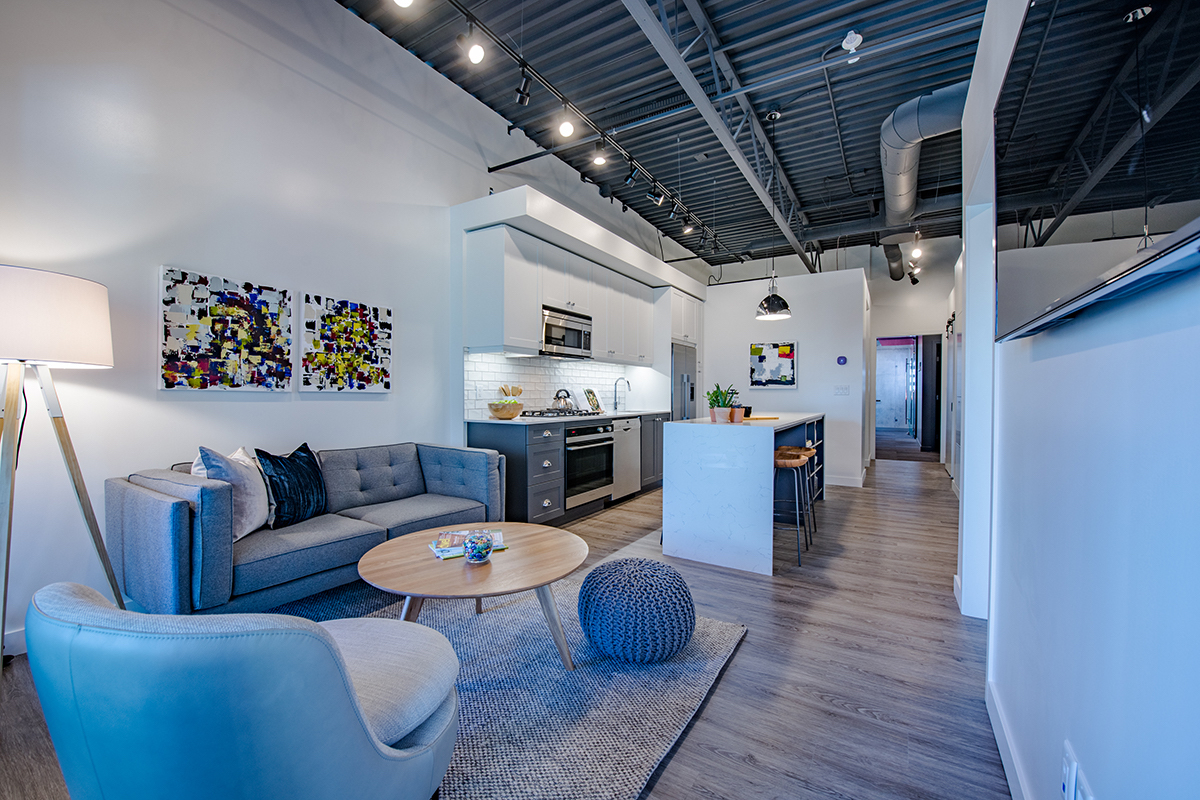 Thompson suite Interior rendering of The Annex Condos in Calgary.
