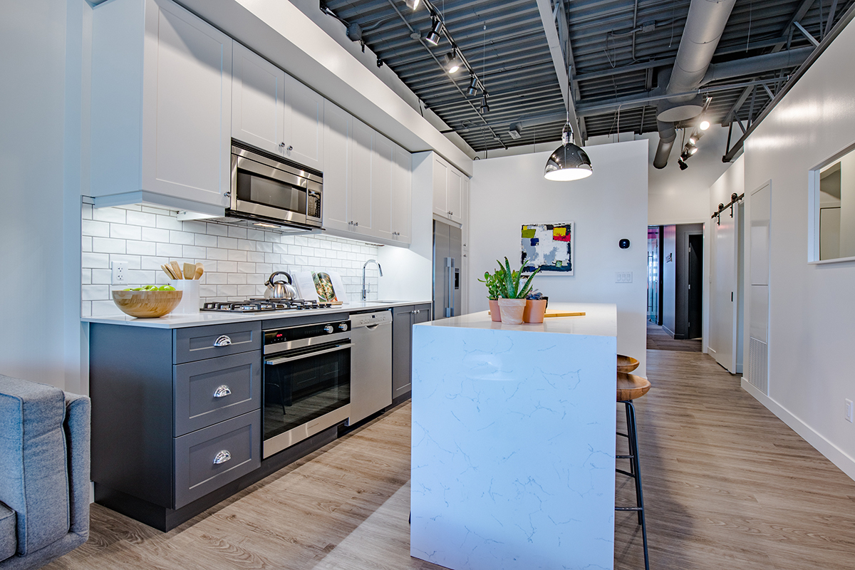 Thompson suite Interior rendering of The Annex Condos in Calgary.