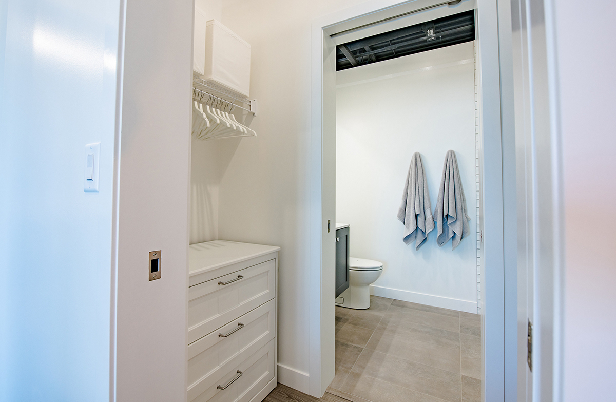 Thompson closet suite Interior rendering of The Annex Condos in Calgary.