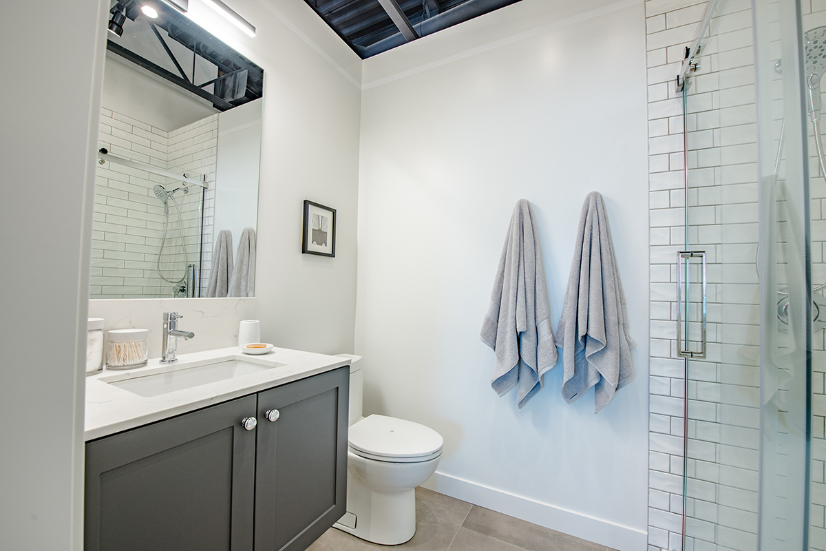 Thompson bathroom suite Interior rendering of The Annex Condos in Calgary.