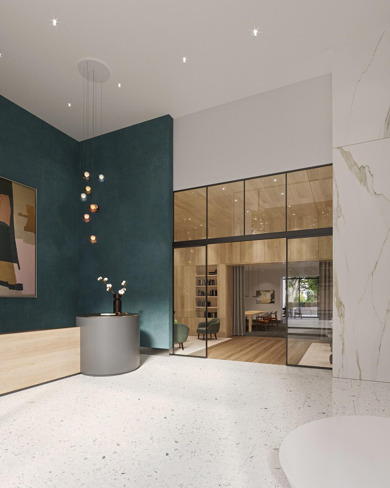 Rendering of 1414 Bayview Condos lobby