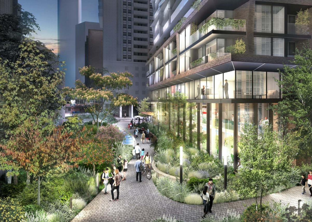 Rendering of 29-39 Pleasant Boulevard Condos walking path.