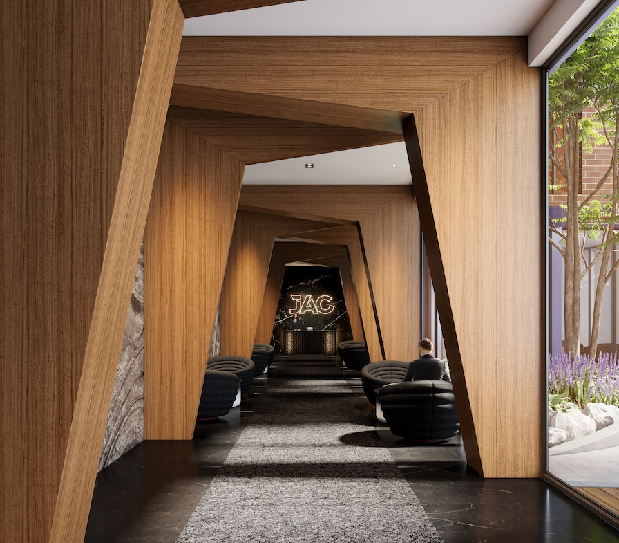 Rendering of JAC Condos interior lobby