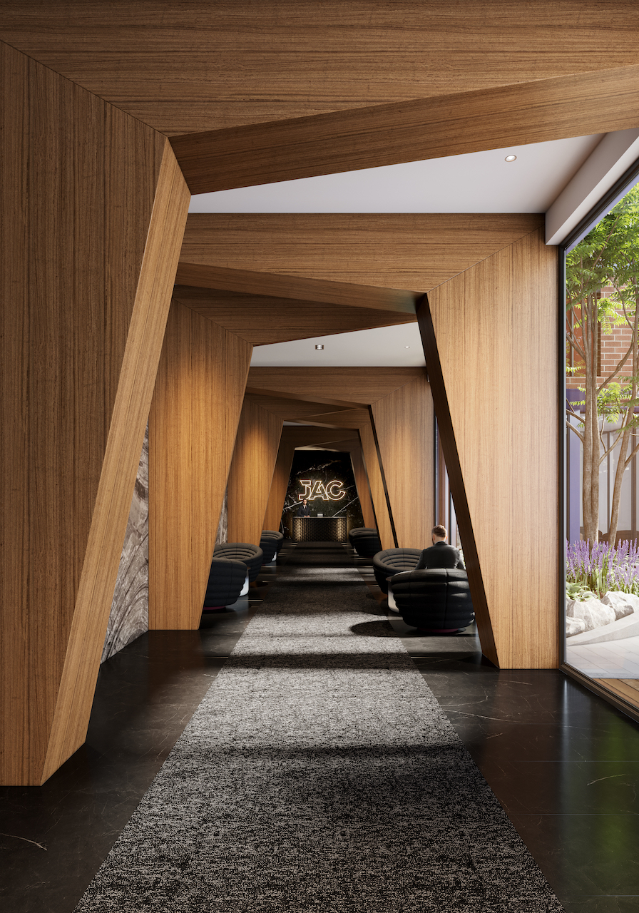 Rendering of JAC Condos interior lobby