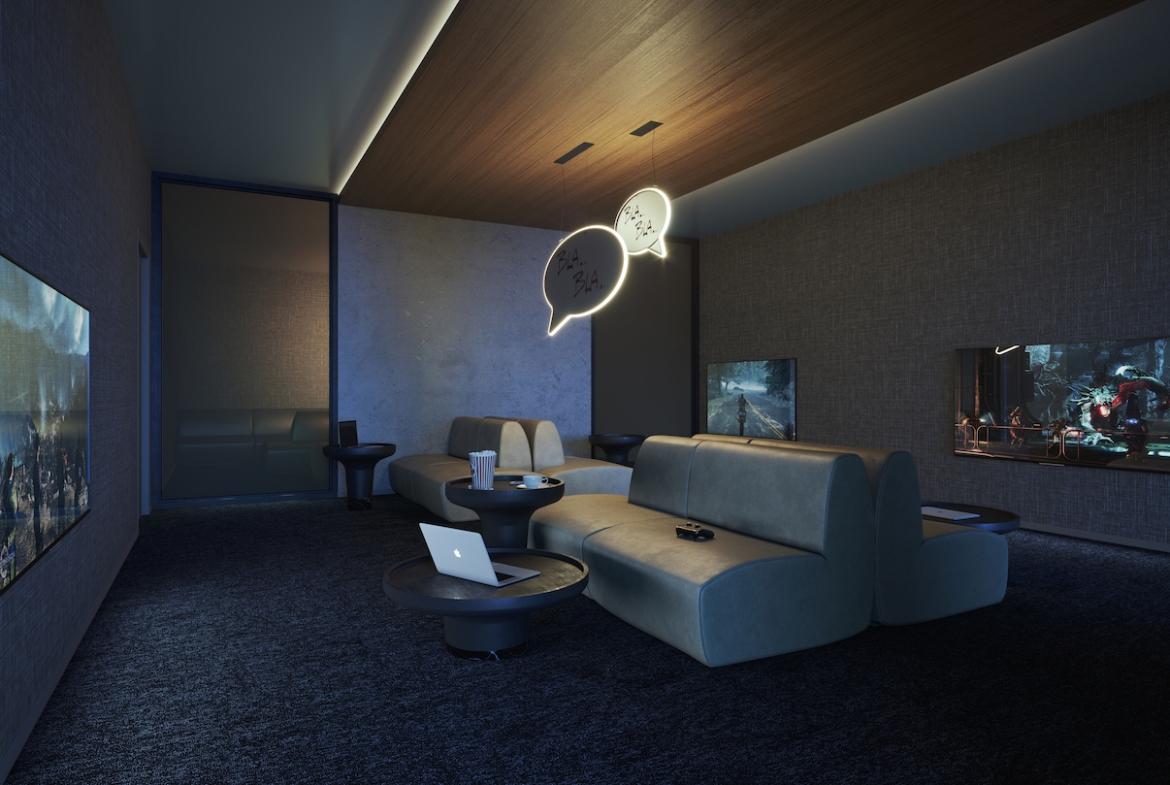 Rendering of JAC Condos game room