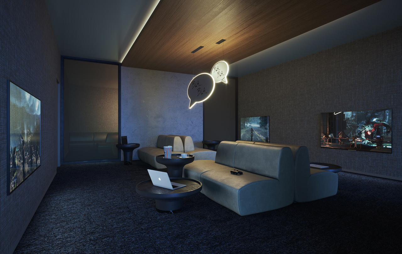 Rendering of JAC Condos game room
