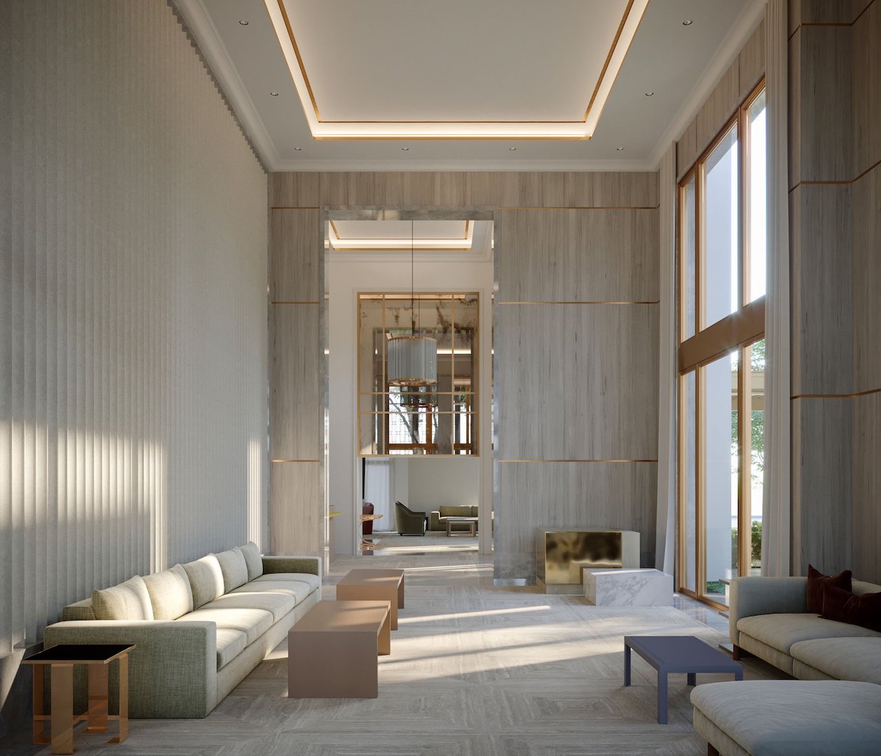 Lounge rendering of One Forest Hill Condos.