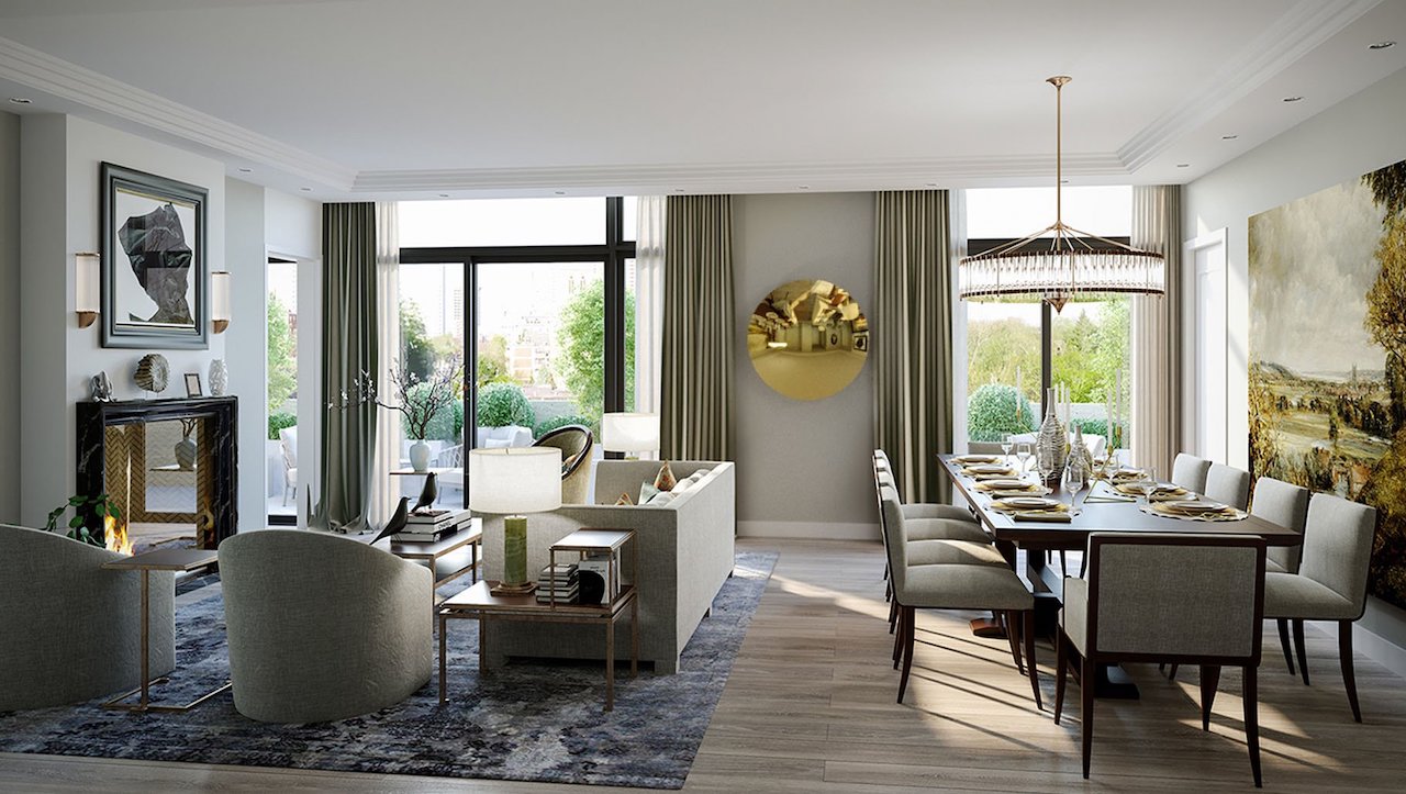 Event space rendering of One Forest Hill Condos.