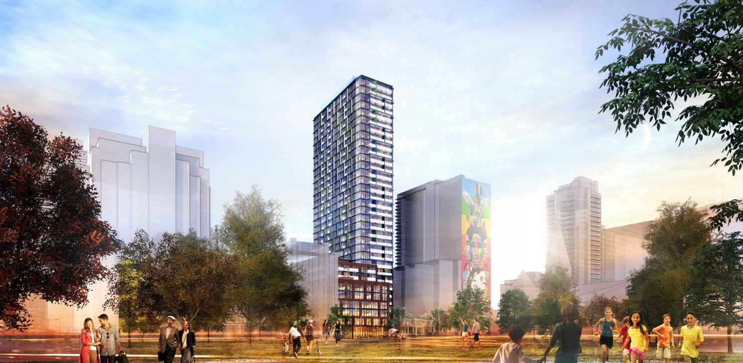 Exterior rendering of JAC Condos in Toronto