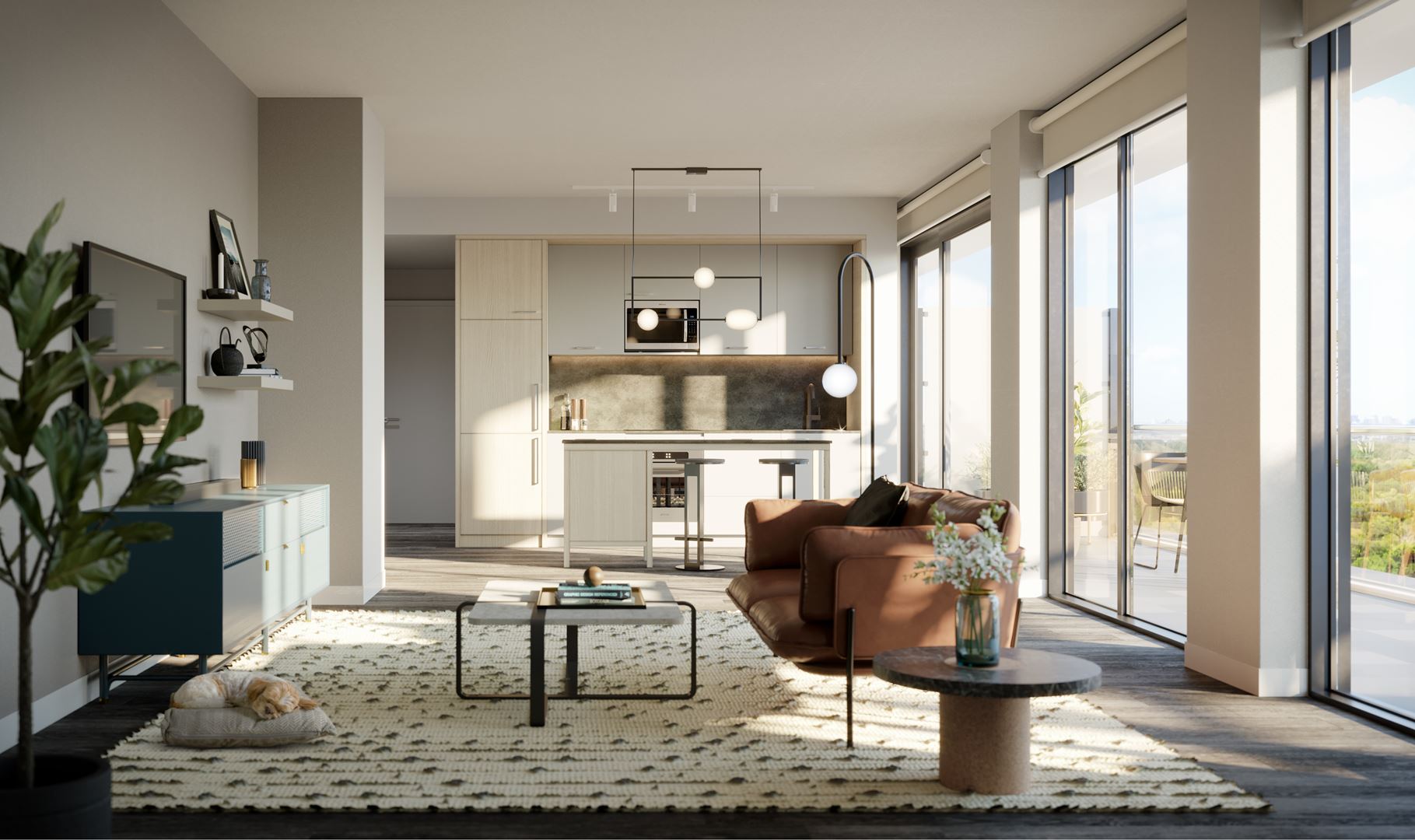 Interior rendering of The Tailor Queensway Residences.