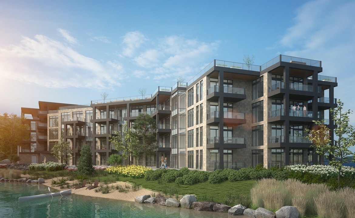 Exterior rendering of Lakeside Muskoka Condos