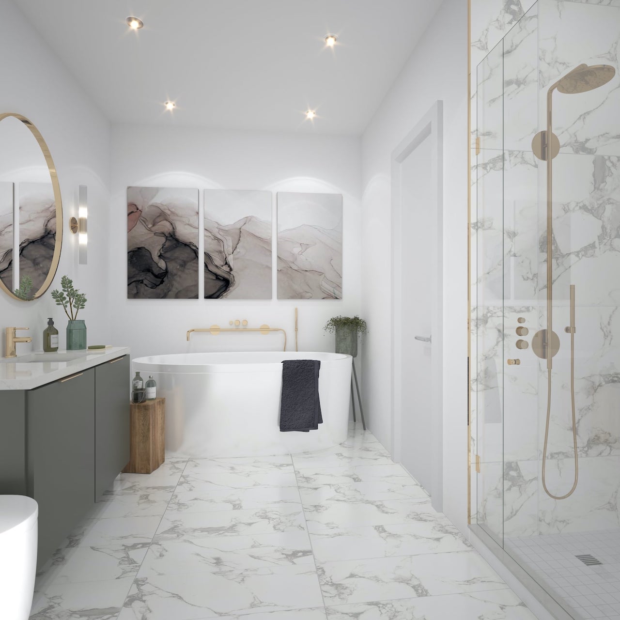 Interior ensuite rendering of Lakeside Muskoka Condos
