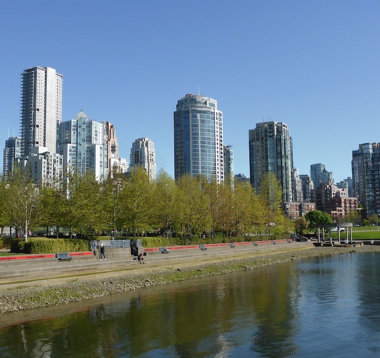 Skyline of high-rise condo buildings.