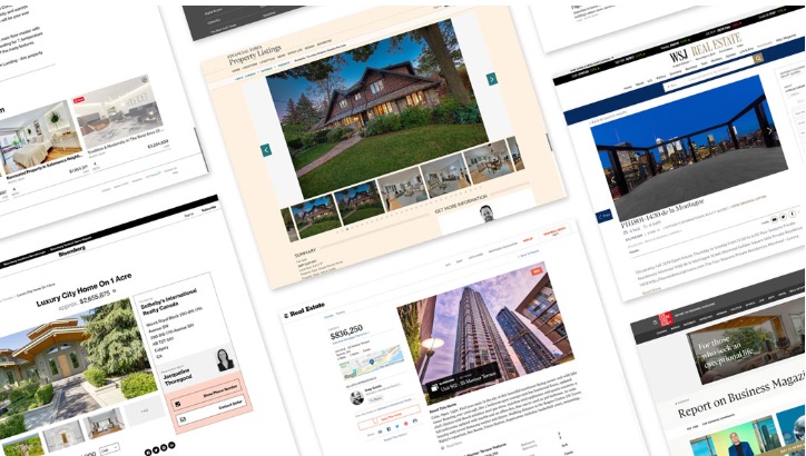 MLS listings by Sotheby’s International Realty on a website.