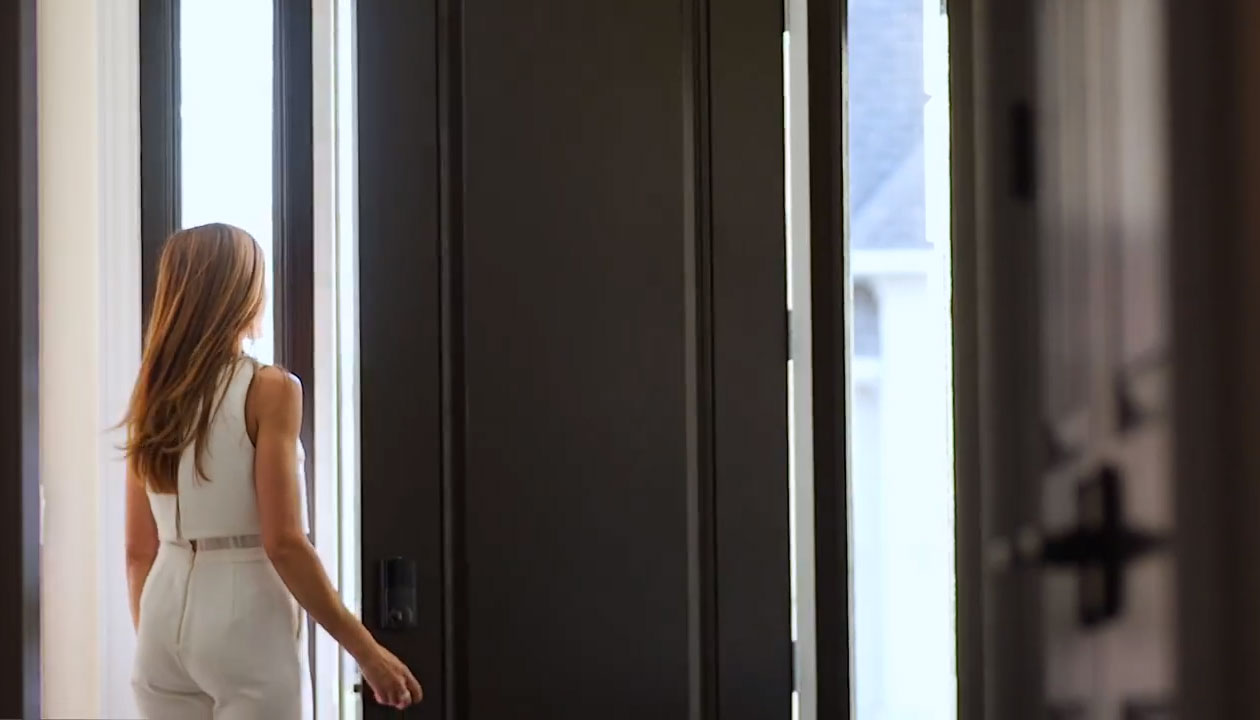 Woman looking out the window.