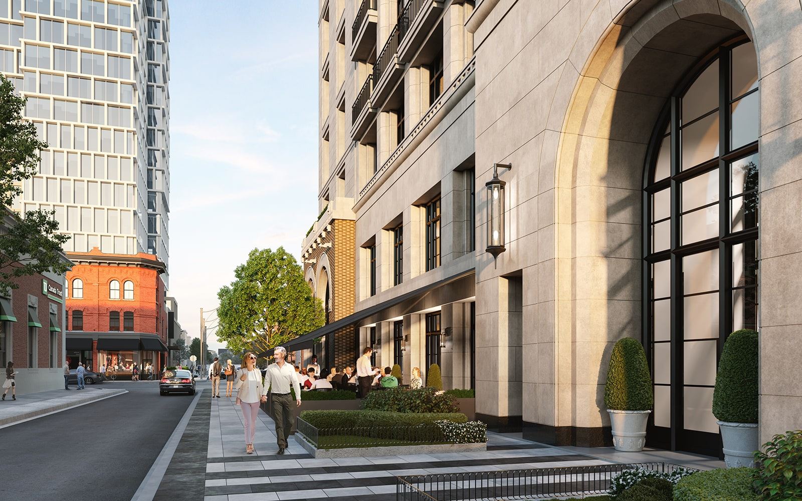 Exterior rendering of 1140 Yonge Condos streetview