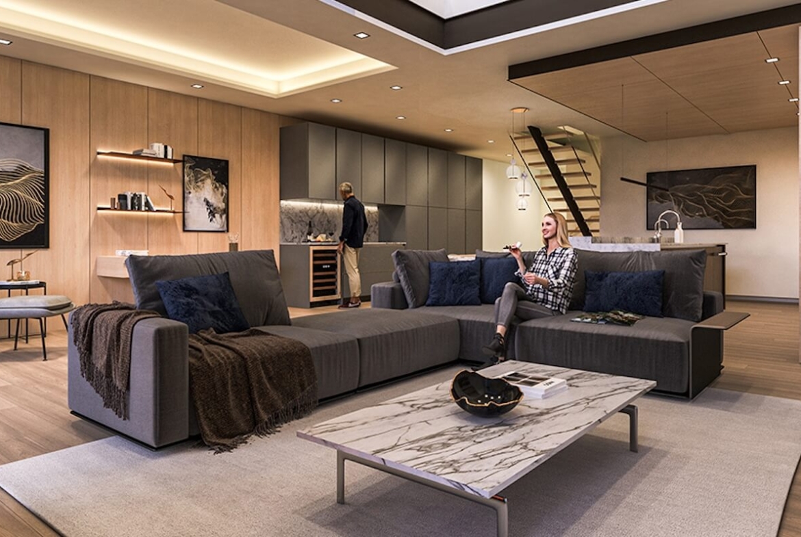 Rendering of 350 Davenport 3rd floor living room