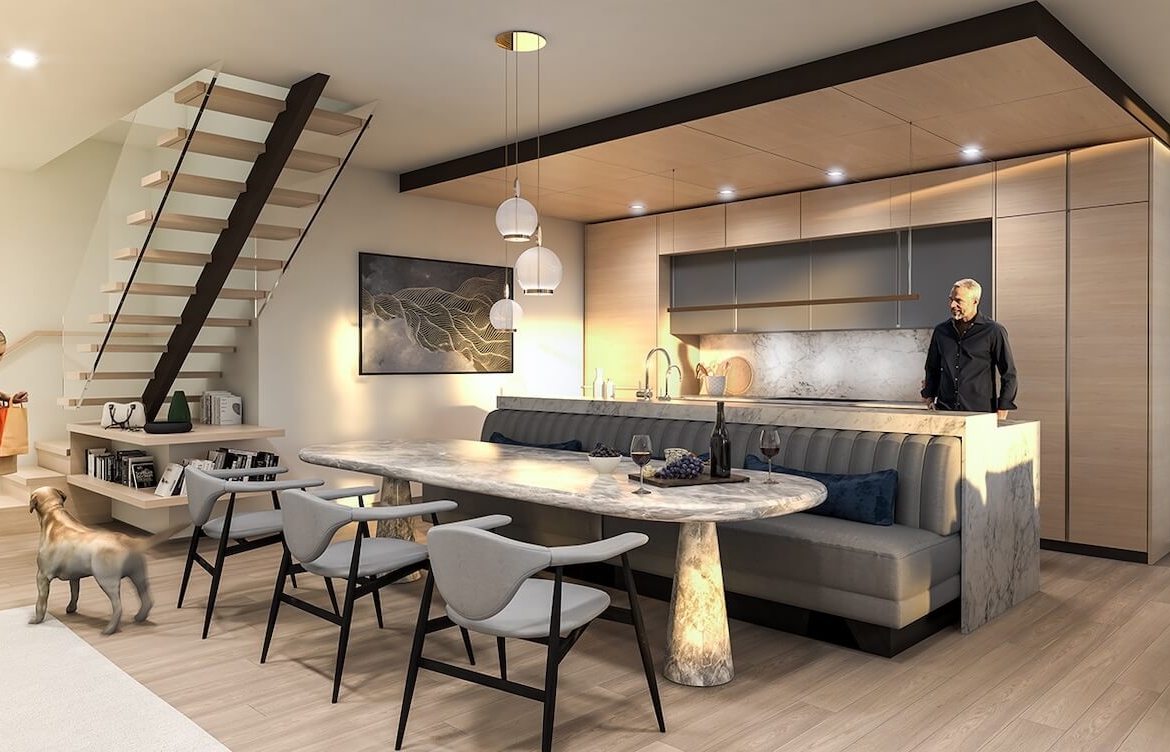Rendering of 350 Davenport 3rd floor kitchen