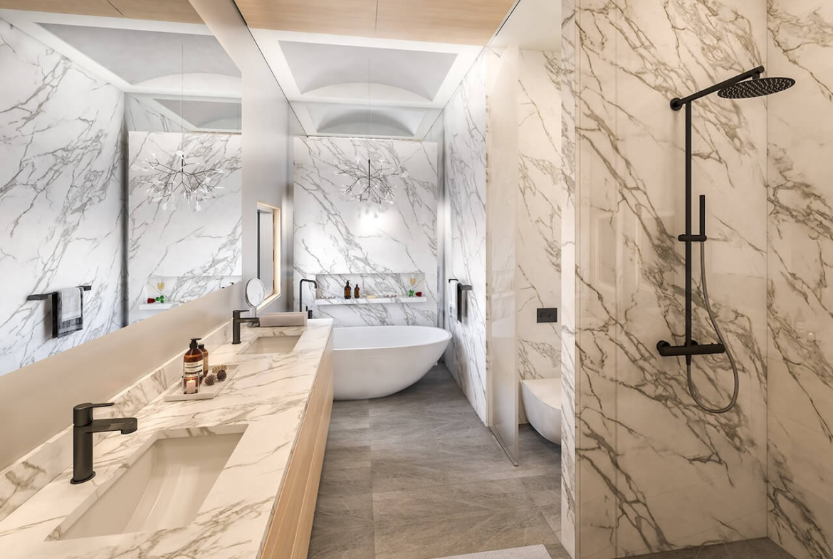 Rendering of 350 Davenport 4th floor bathroom