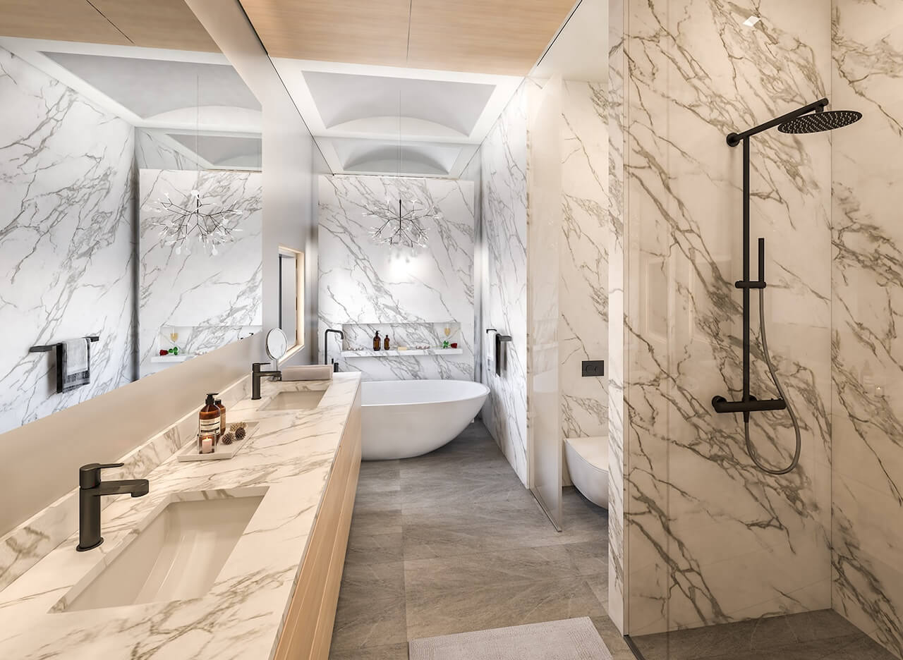 Rendering of 350 Davenport 4th floor bathroom