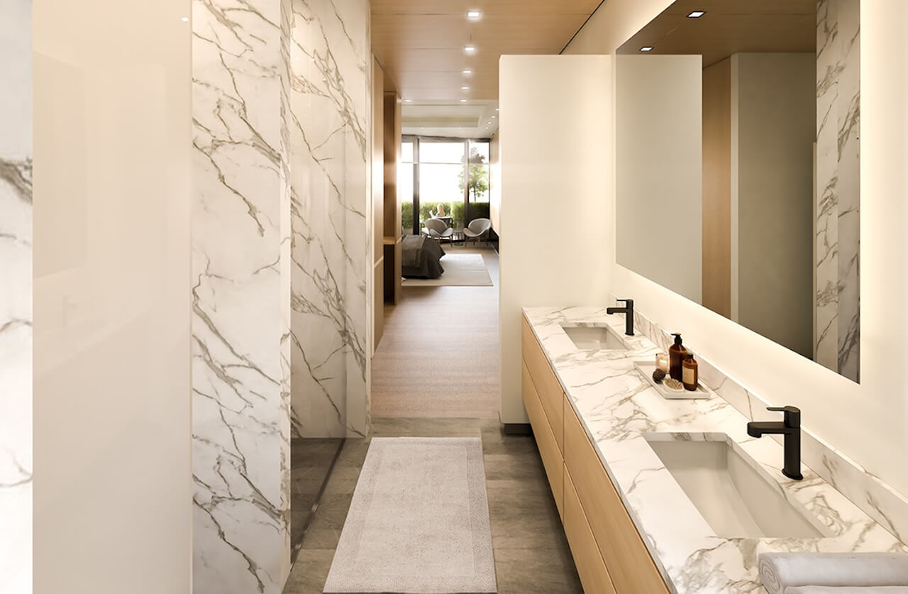 Rendering of 350 Davenport 4th floor washroom