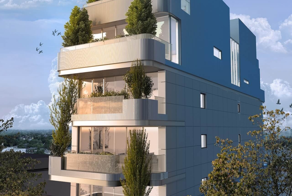 Rendering of 350 Davenport exterior at dusk