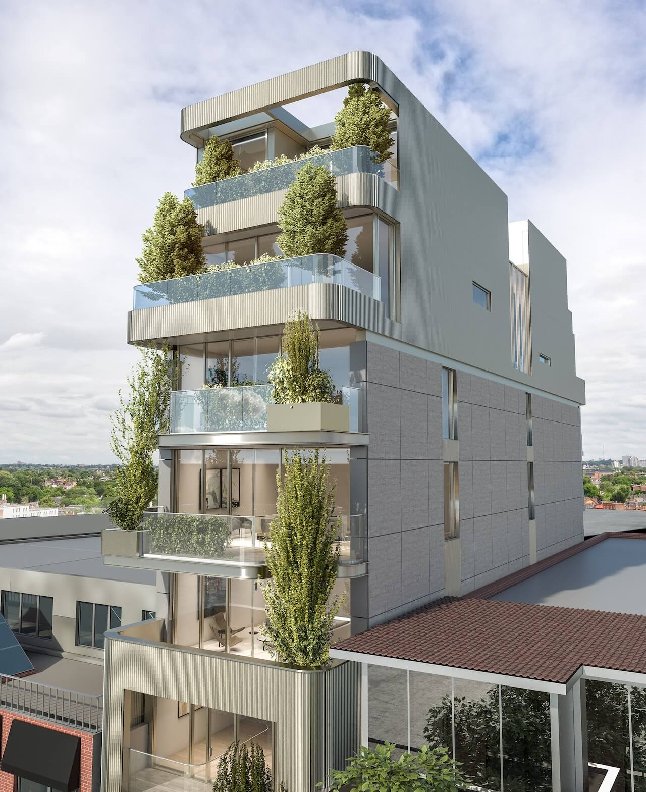 Rendering of 350 Davenport exterior during the day