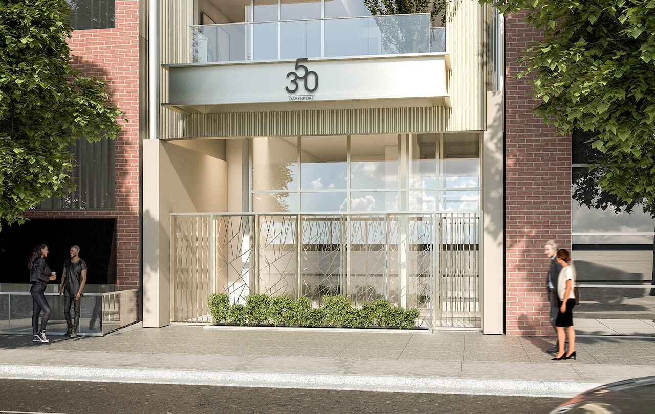 Rendering of 350 Davenport exterior entrance