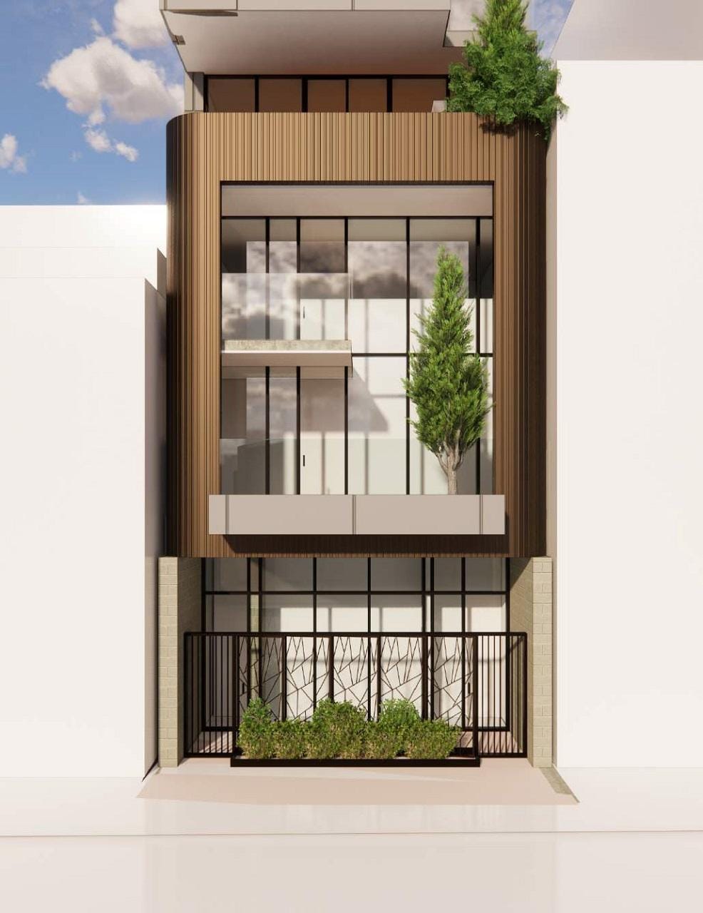 Rendering of 350 Davenport Condos exterior front view.