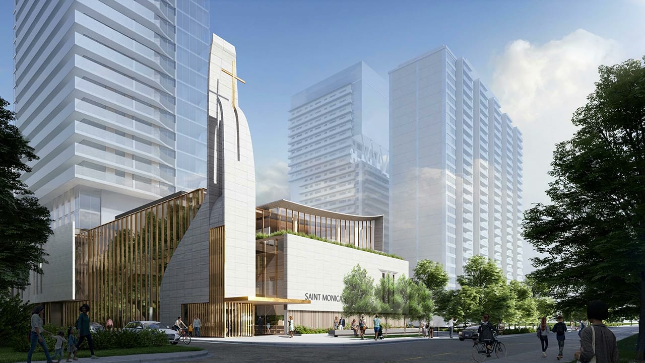 Exterior rendering of 44 Broadview Avenue Condos Saint Monica.