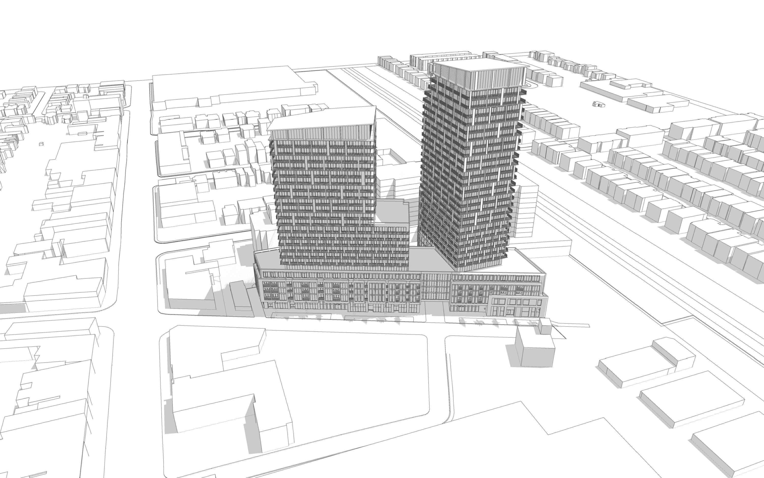 Rendering of 9 Dawes Road Condos in Toronto.
