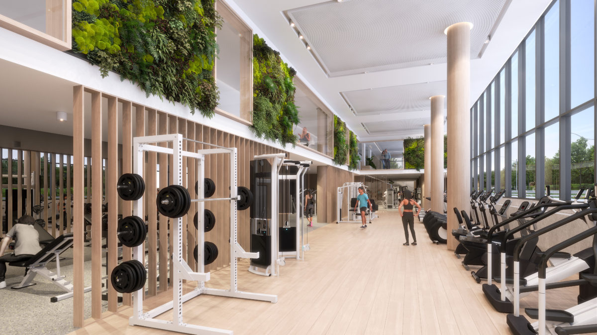 Rendering of Queen and Ashbridge Condos gym.