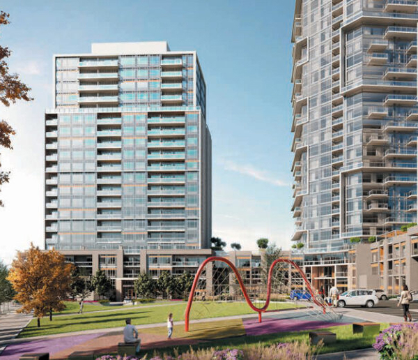 Rendering of Connectt Condos courtyard
