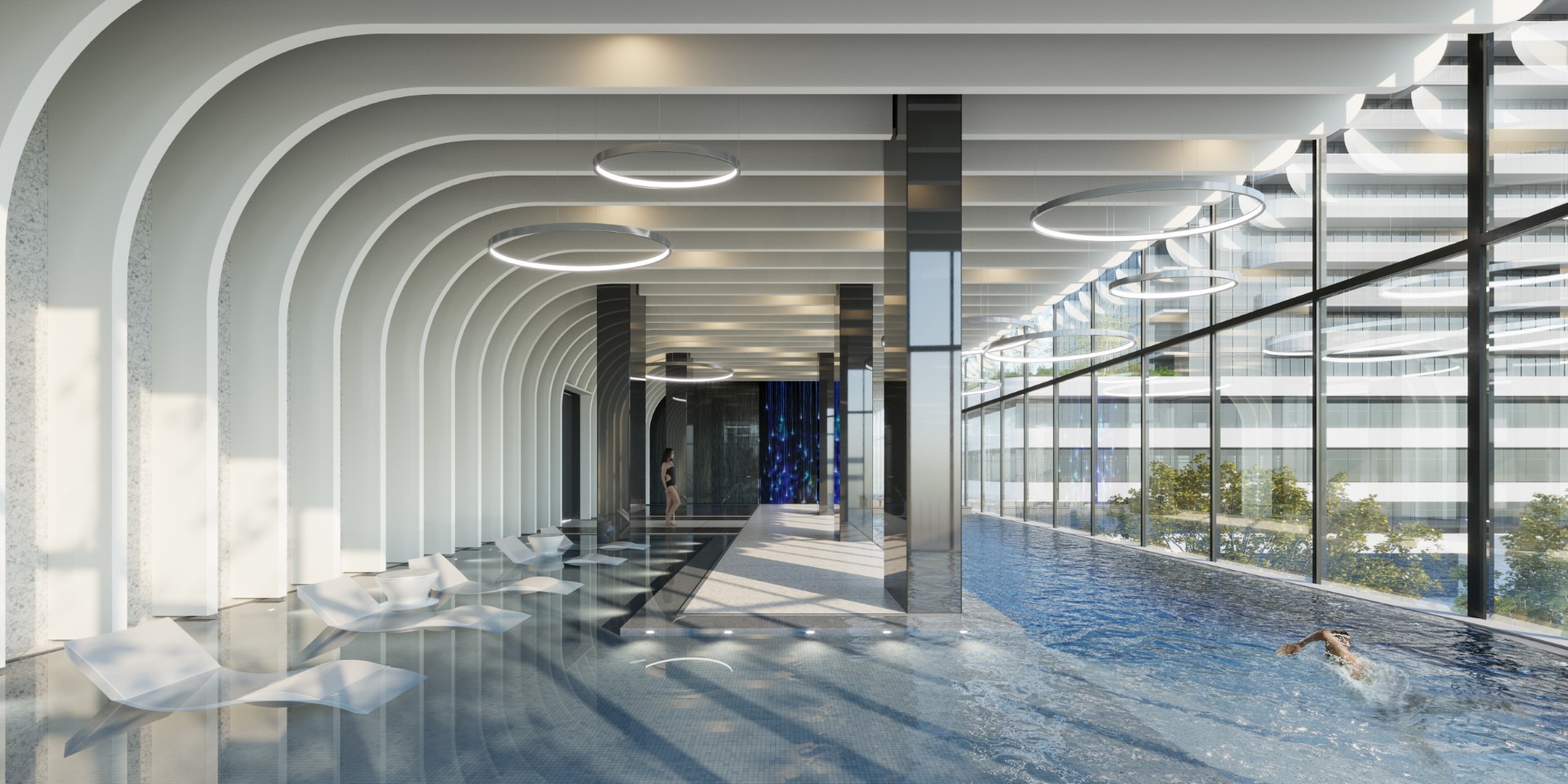 Rendering of Festival South VMC Condos swimming pool.