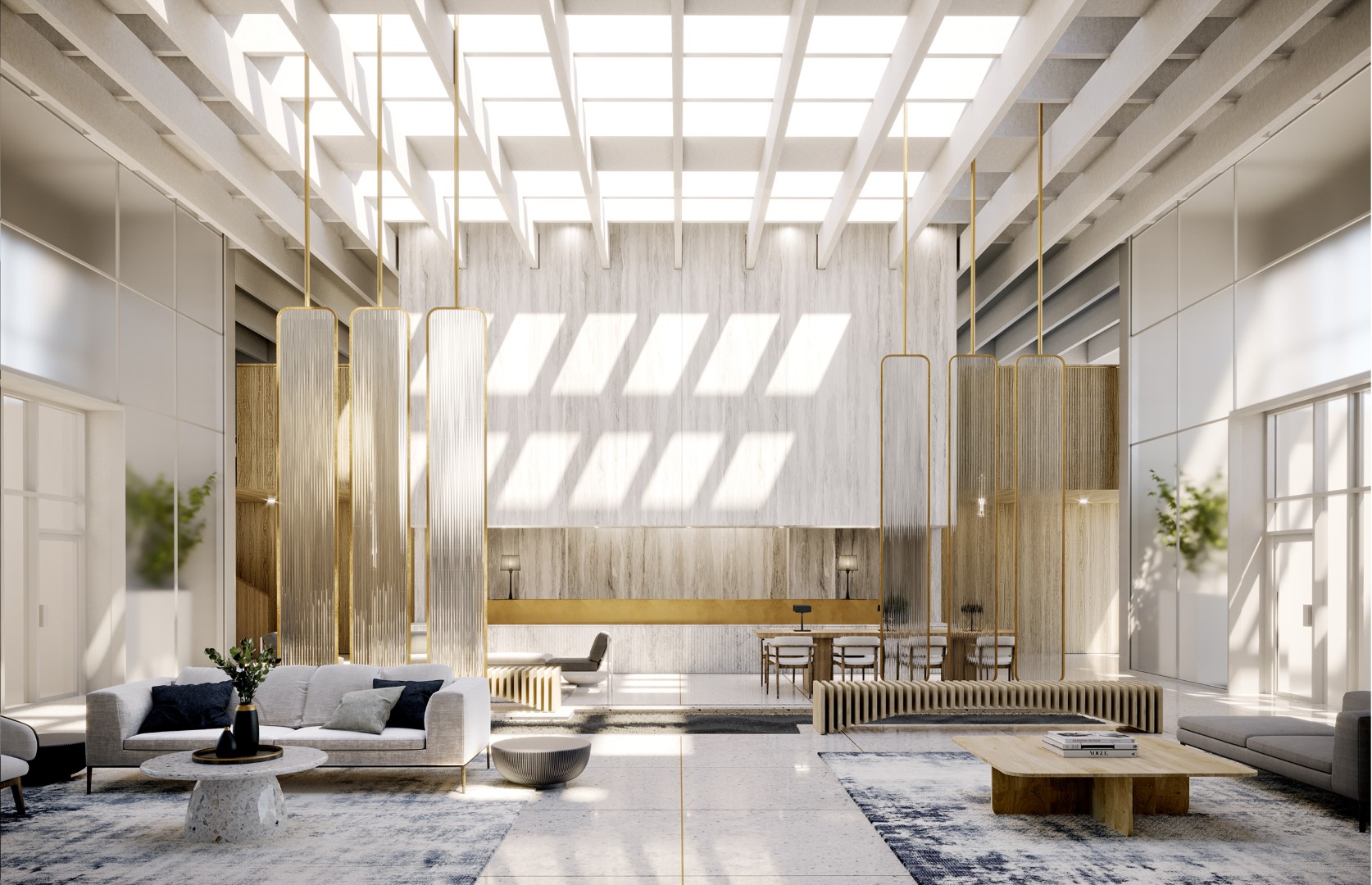 Rendering of Festival South VMC Condos lobby.