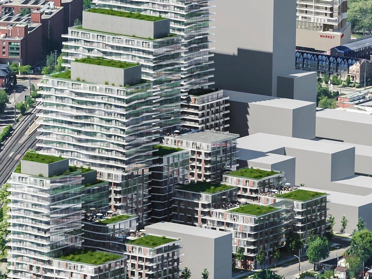 Aerial middle portion view of Grand Park Village Condos.