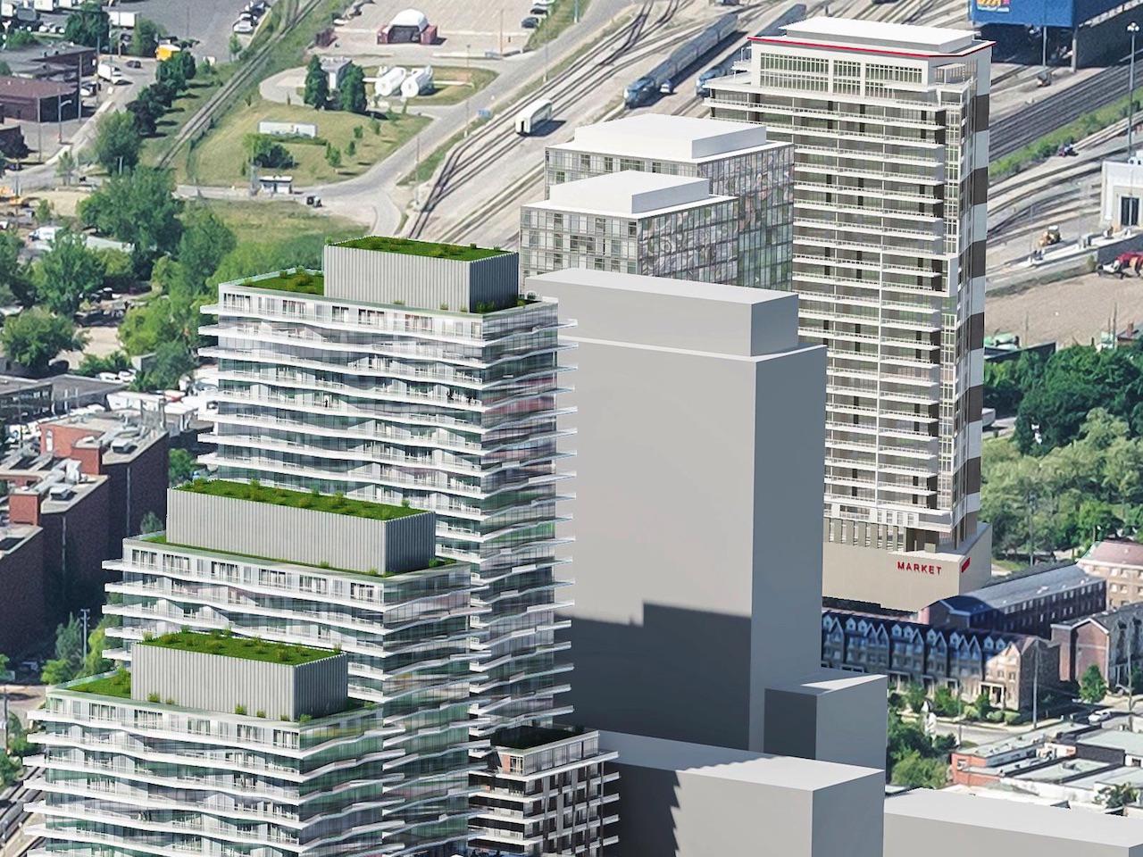 Aerial upper portion view of Grand Park Village Condos.