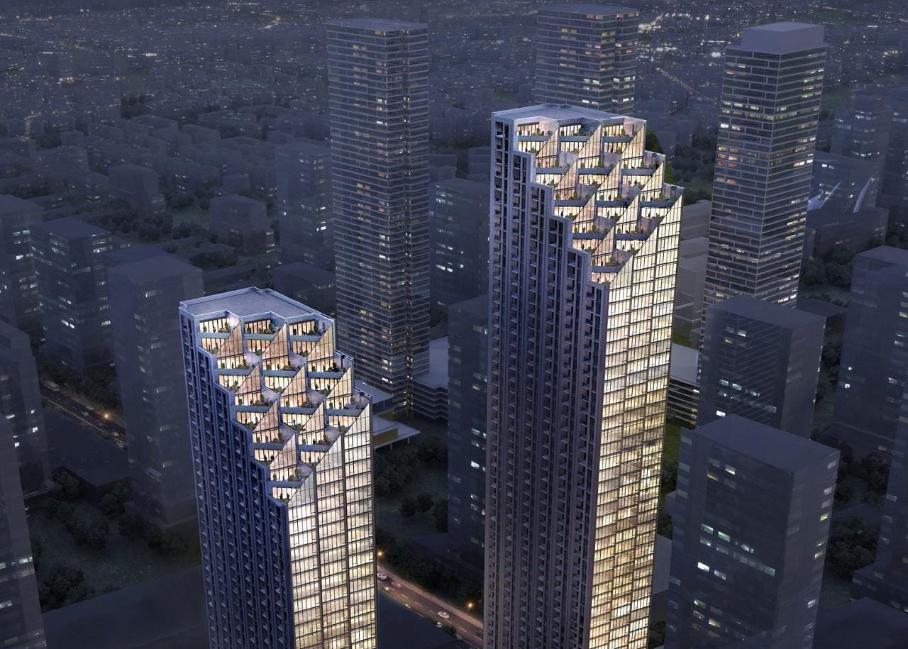 Rendering of 50 and 60 storey towers of 7800 Jane Condos in Vaughan.