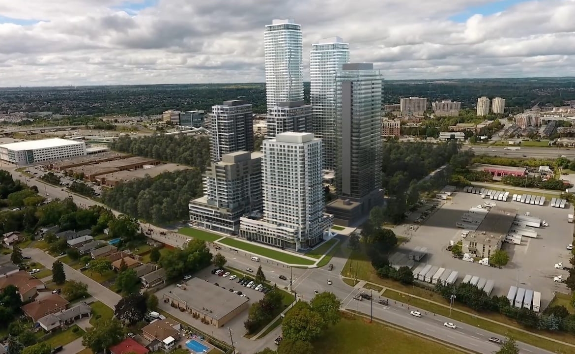 aerial rendering of Universal City Condo community